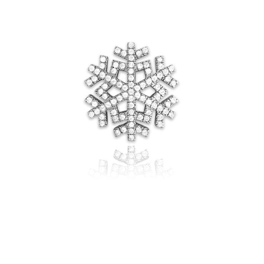 Sterling Silver Micro Pave Snowflake Pendant