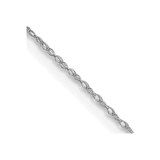 10k White Gold .5mm Carded Cable Rope Chain