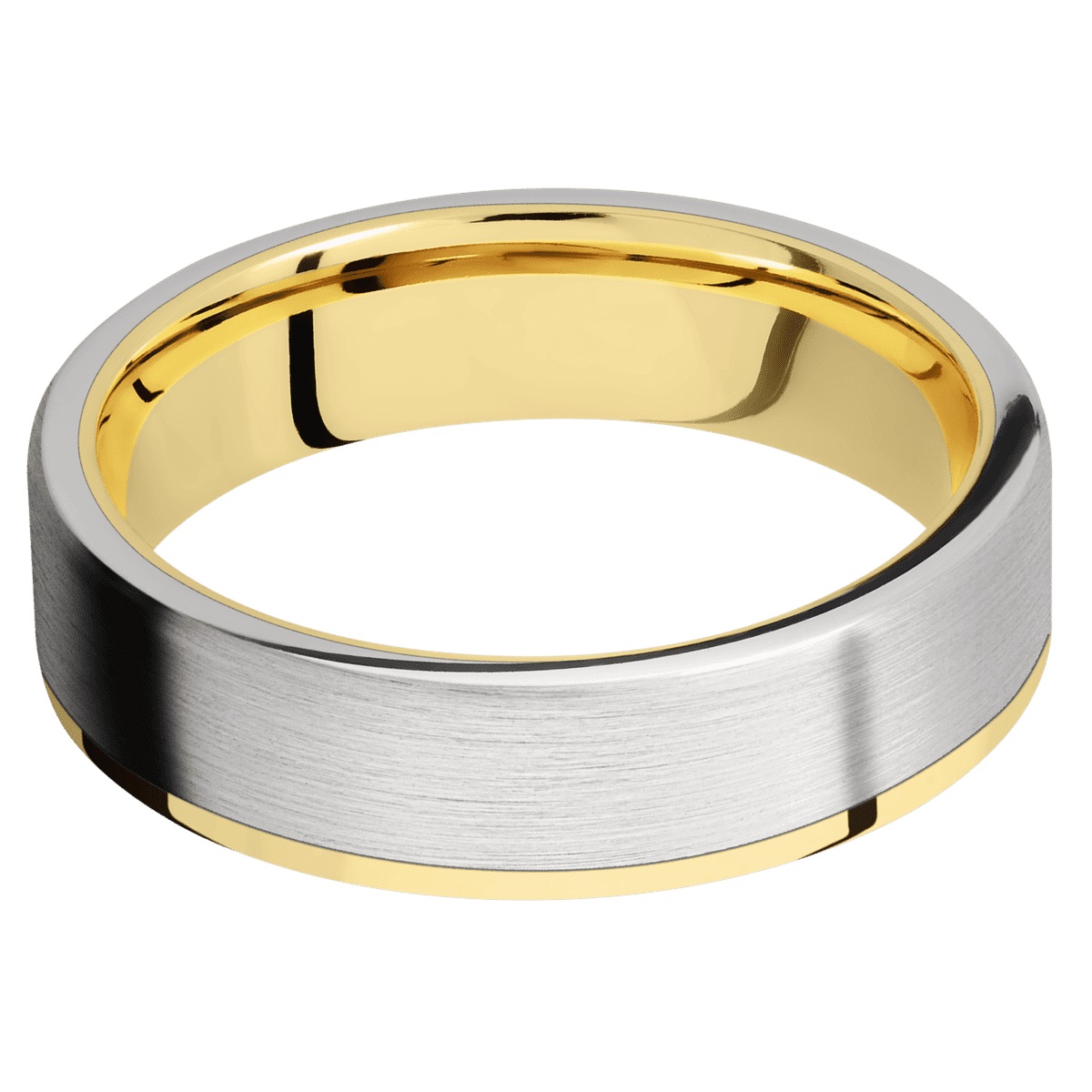 14K Yellow Gold with Polish Finish and Cobalt Chrome Inlay