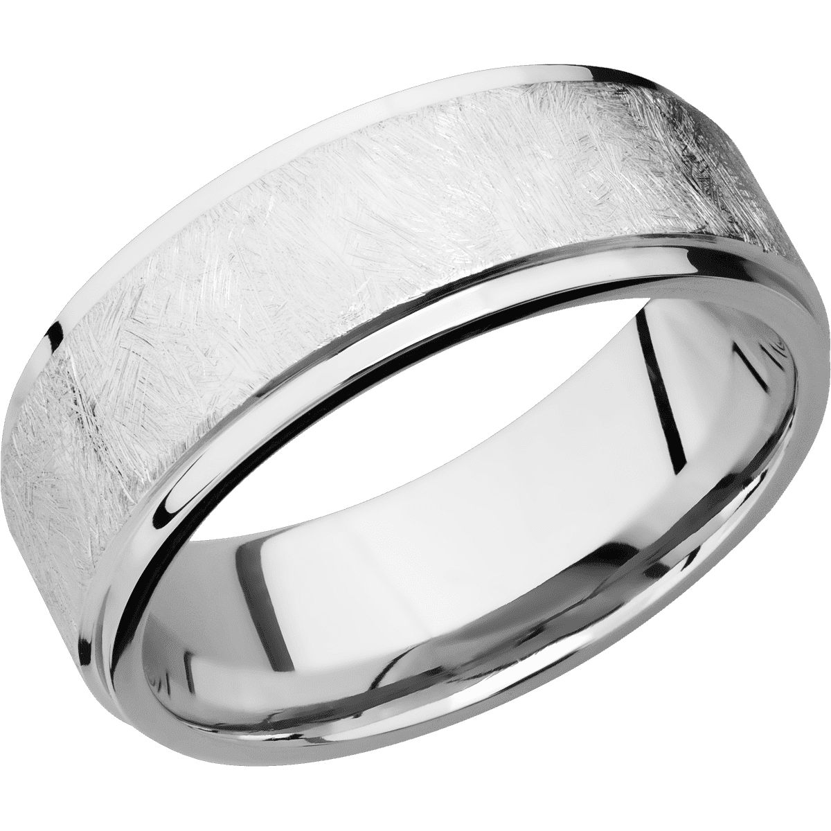 14K White Gold with Distressed , Polish Finish