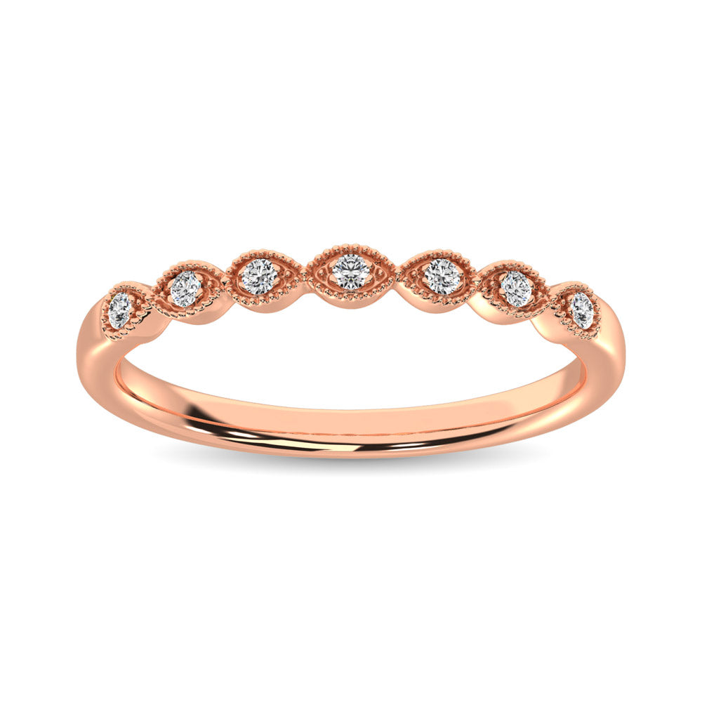 14K Rose Gold 1/20 Ct.Tw. Diamond Stackable Band