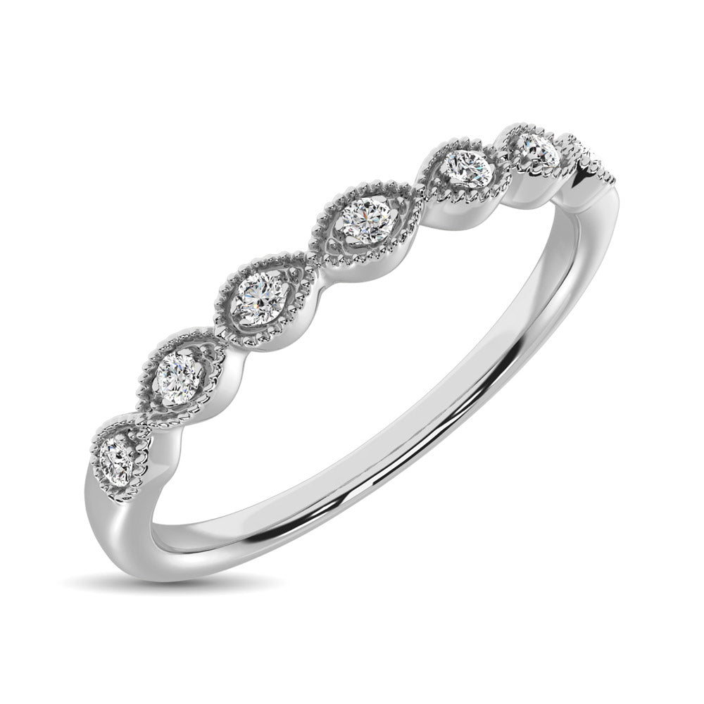 14K White Gold 1/20 Ct.Tw. Diamond Stackable Band