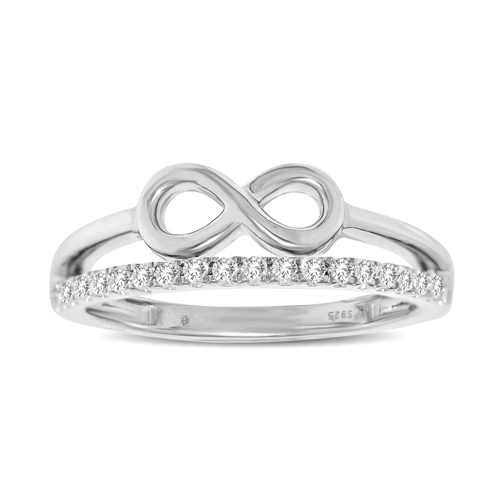 10K White Gold 1/5 Ctw Diamond Infinity Ring