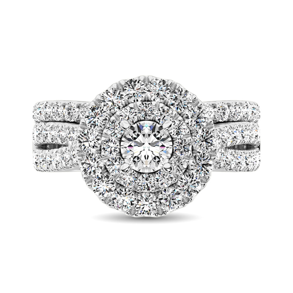Diamond 2 Ct.Tw. Double Halo Bridal Ring in 10K White Gold