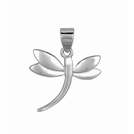 Silver Polished Dragonfly Pendant