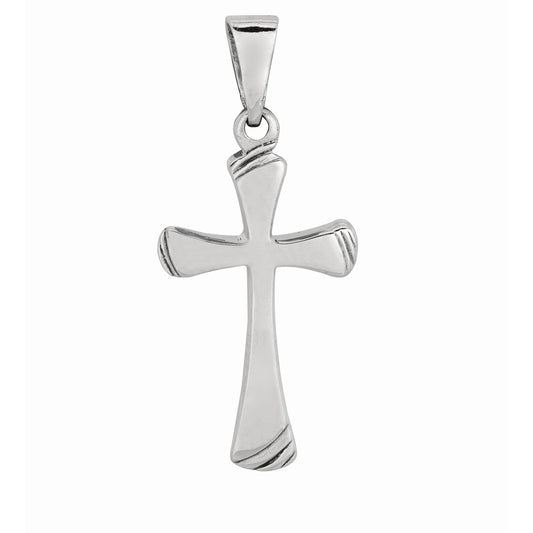 Silver Small Cross with Edge Detail