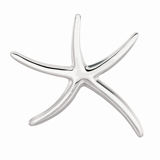 Silver Polished Starfish Pendant