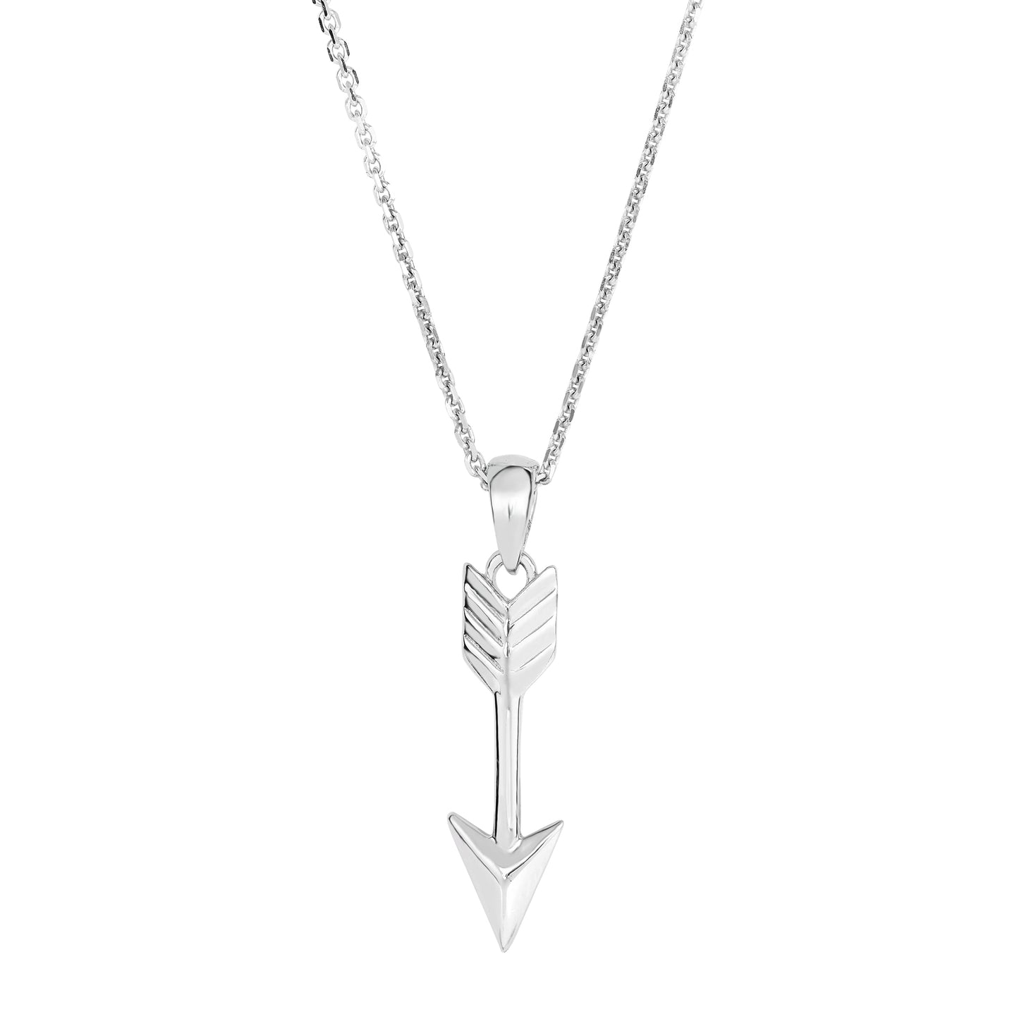 Silver Vertical Drop Arrow Necklace
