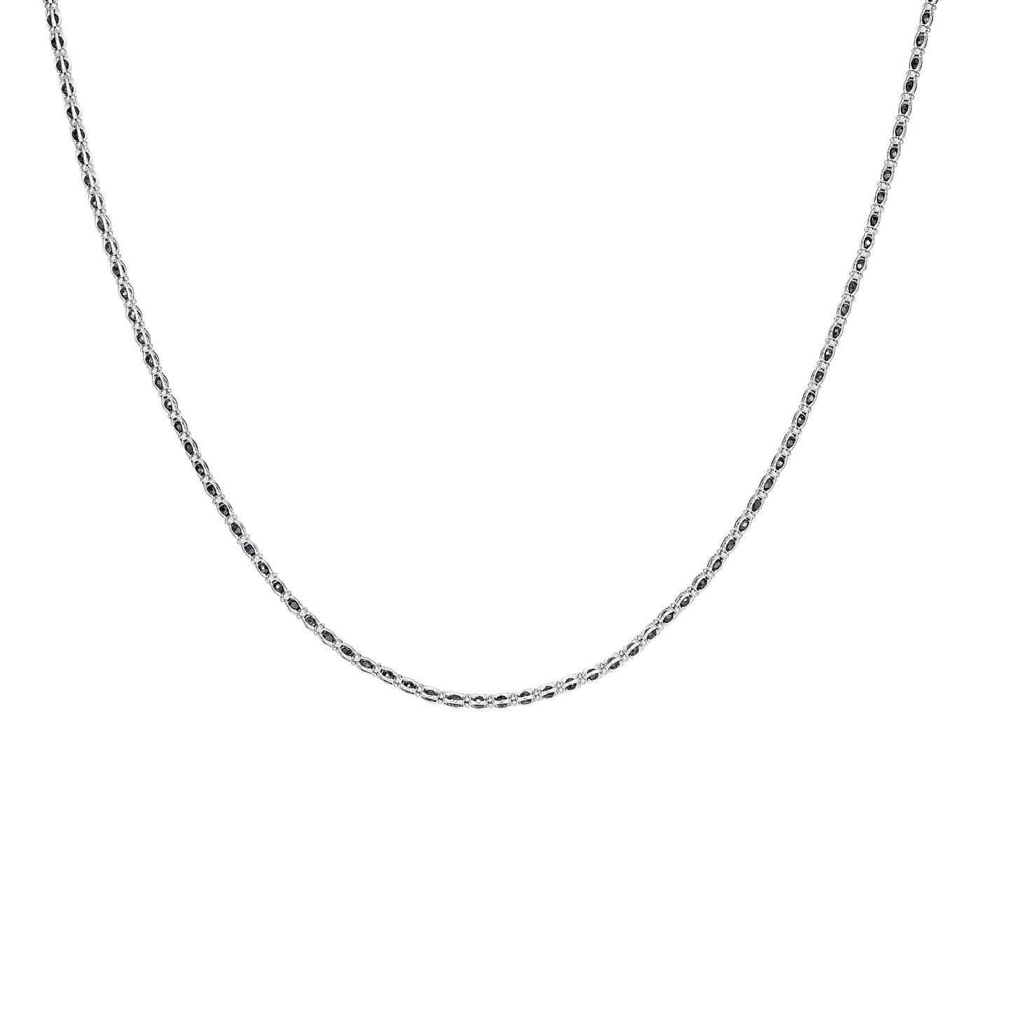 Silver Black CZ Necklace