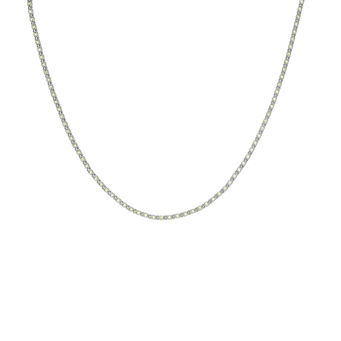 Silver Green CZ Necklace