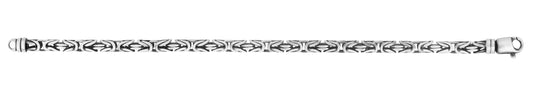 Silver 5mm Men's Gunmetal Byzantine Necklace