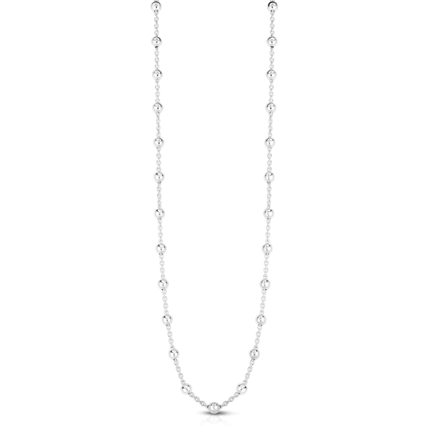 Silver Multi Bead Station Necklace