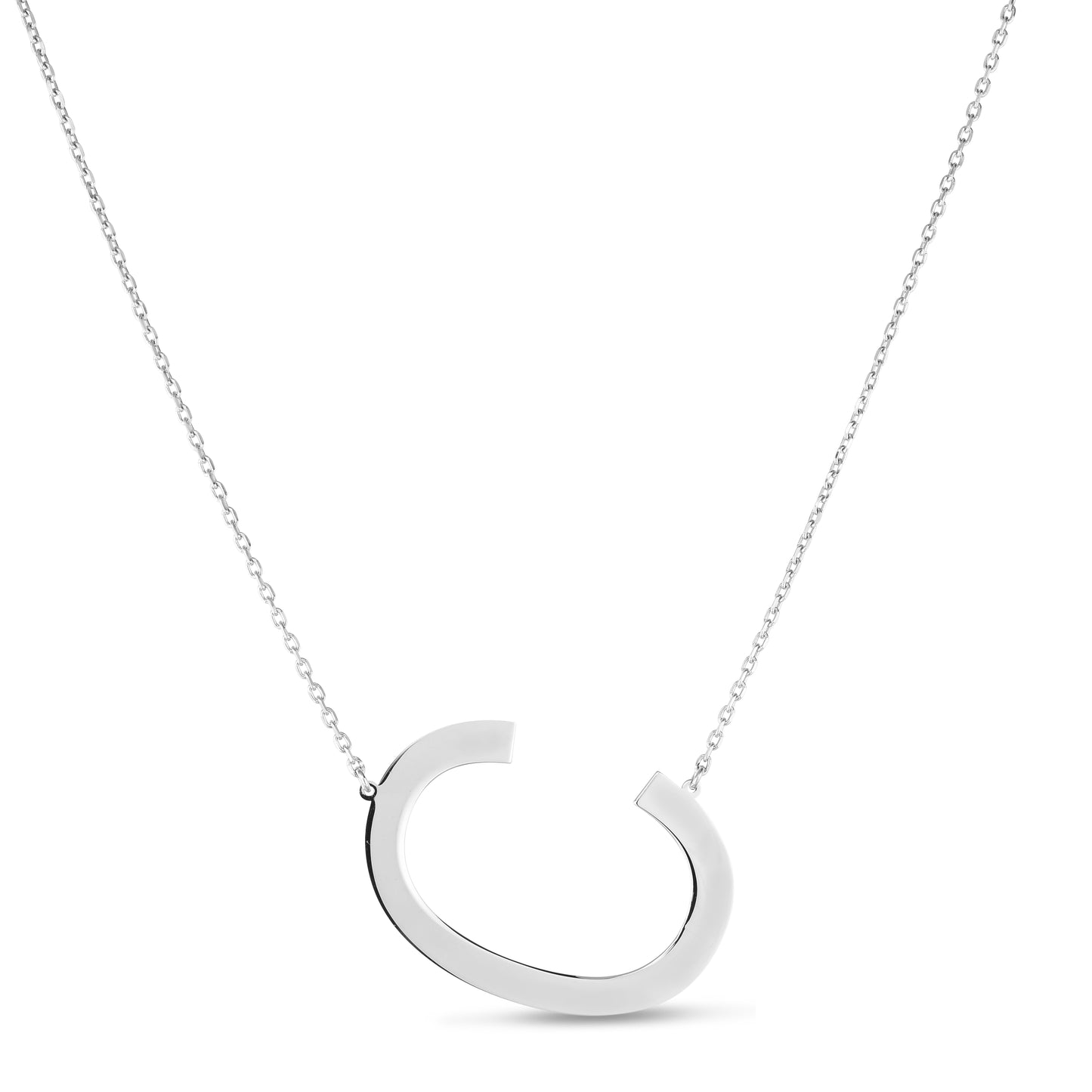 Silver C Letter Necklace
