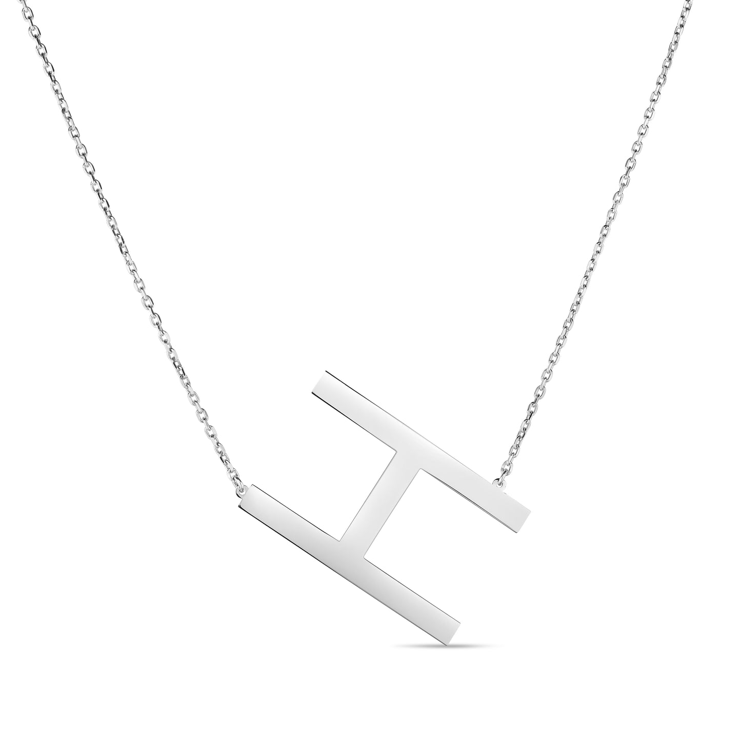 Silver H Letter Necklace