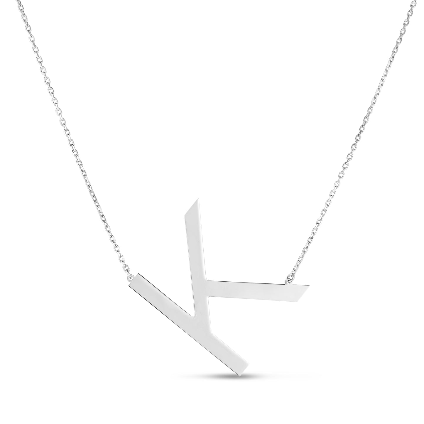 Silver K Letter Necklace