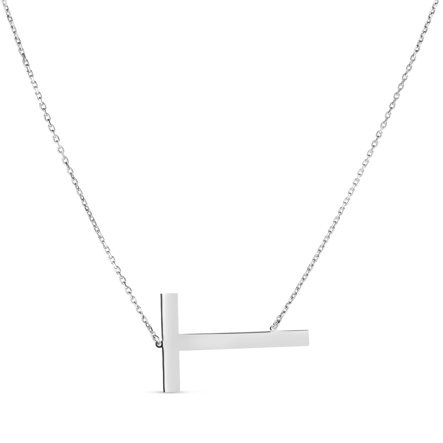 Silver T Letter Necklace