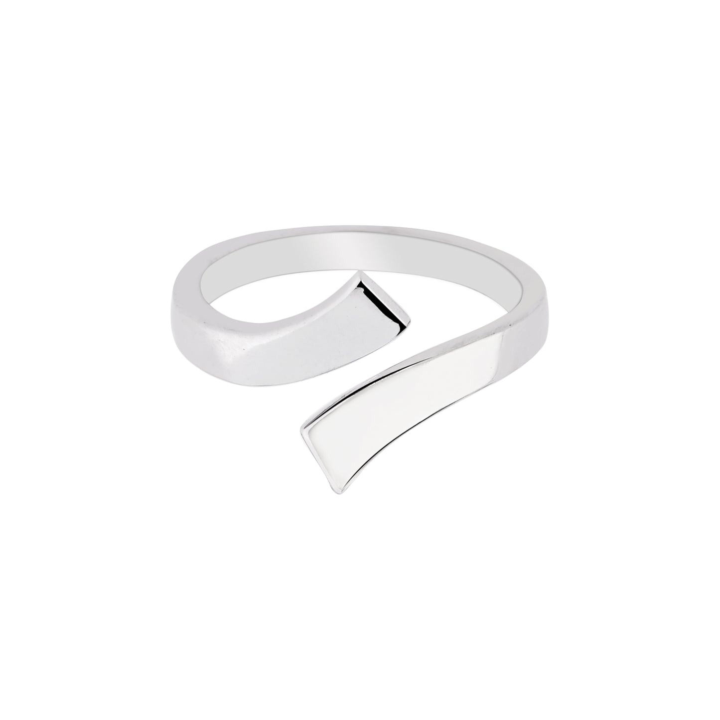 Silver Polished Bypass Toe Ring