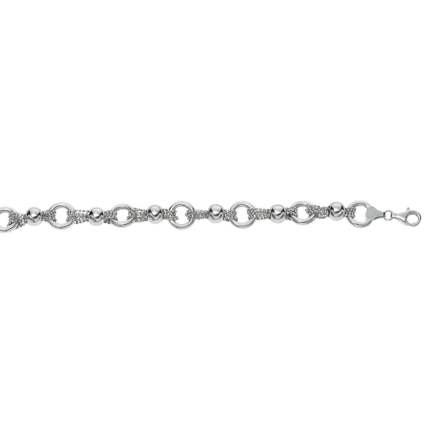 Silver Multi-strand Bead Link Bracelet