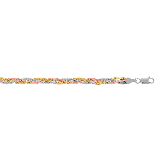 Silver Tri-color Woven Anklet