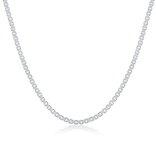 30 Inch Sterling Silver 1.8mm Box Chain - Silver Plated