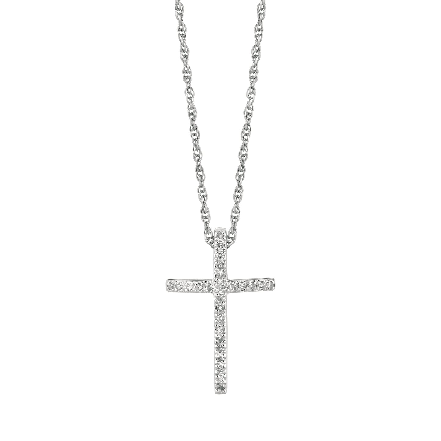 Silver .12ct Diamond Cross Necklace