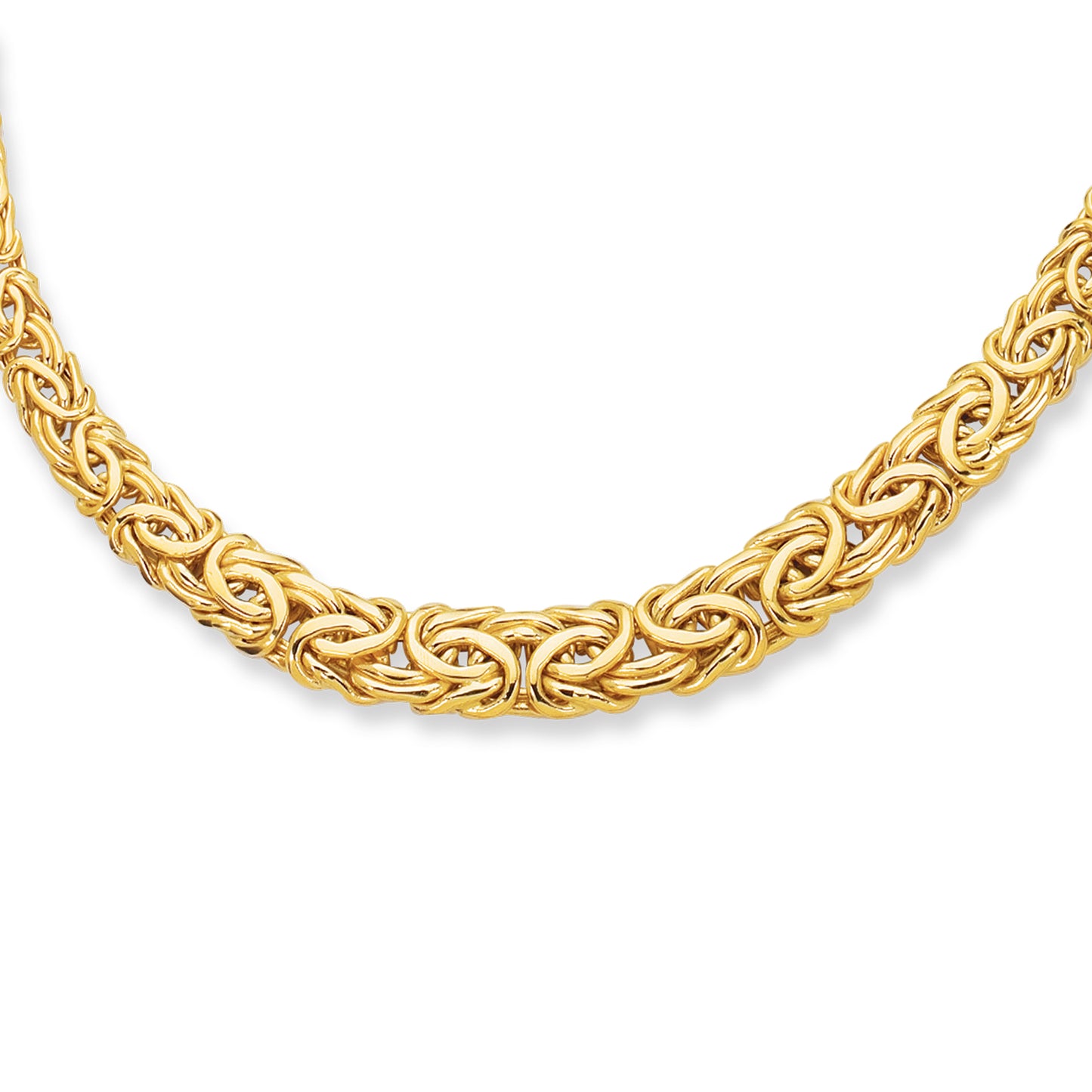 14K Gold Graduated Byzantine Necklace