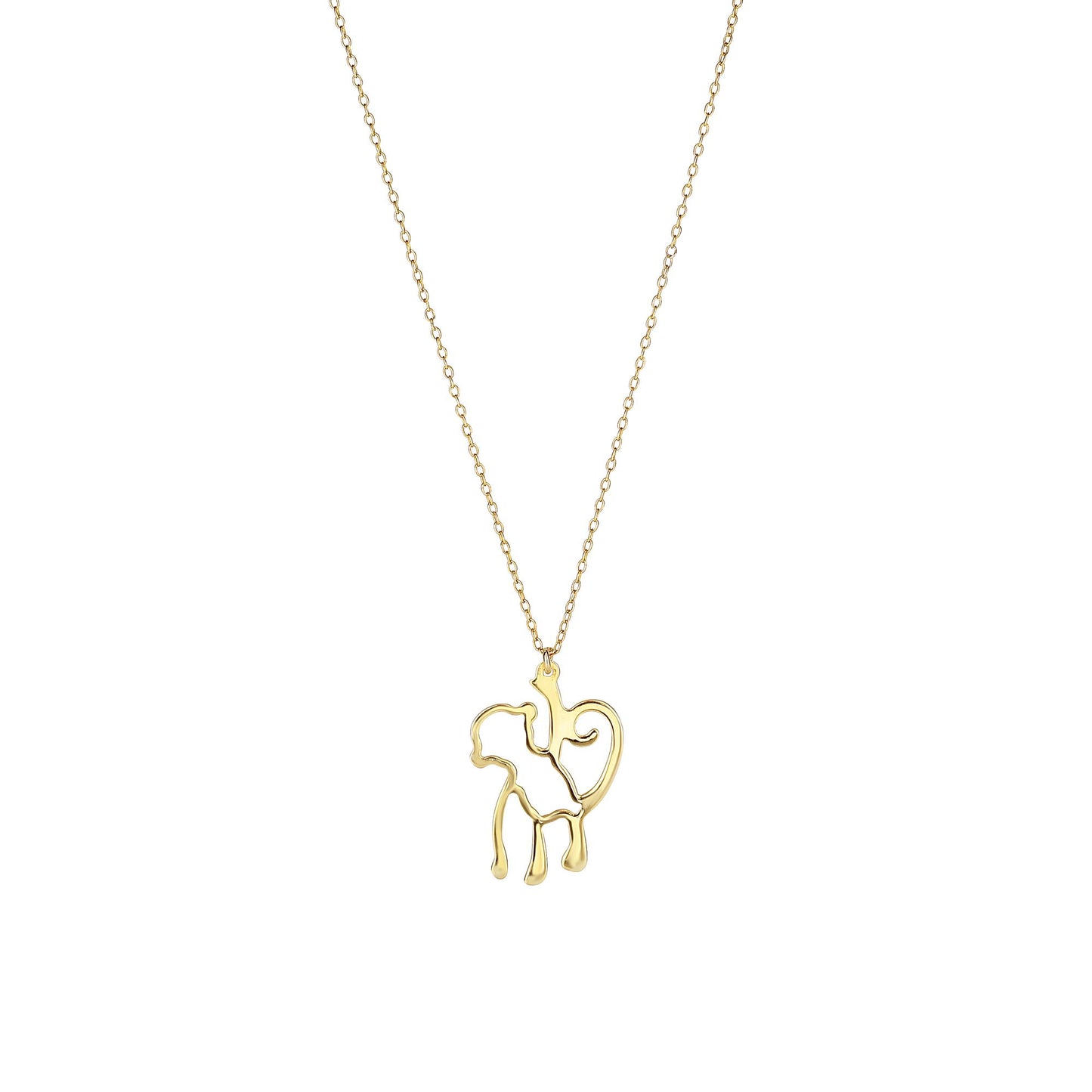 14K Gold Monkey Necklace