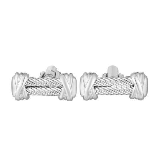 Sterling Silver Double Cable Cufflinks