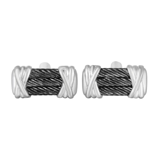 Sterling Silver Italian Cable Cuff Link
