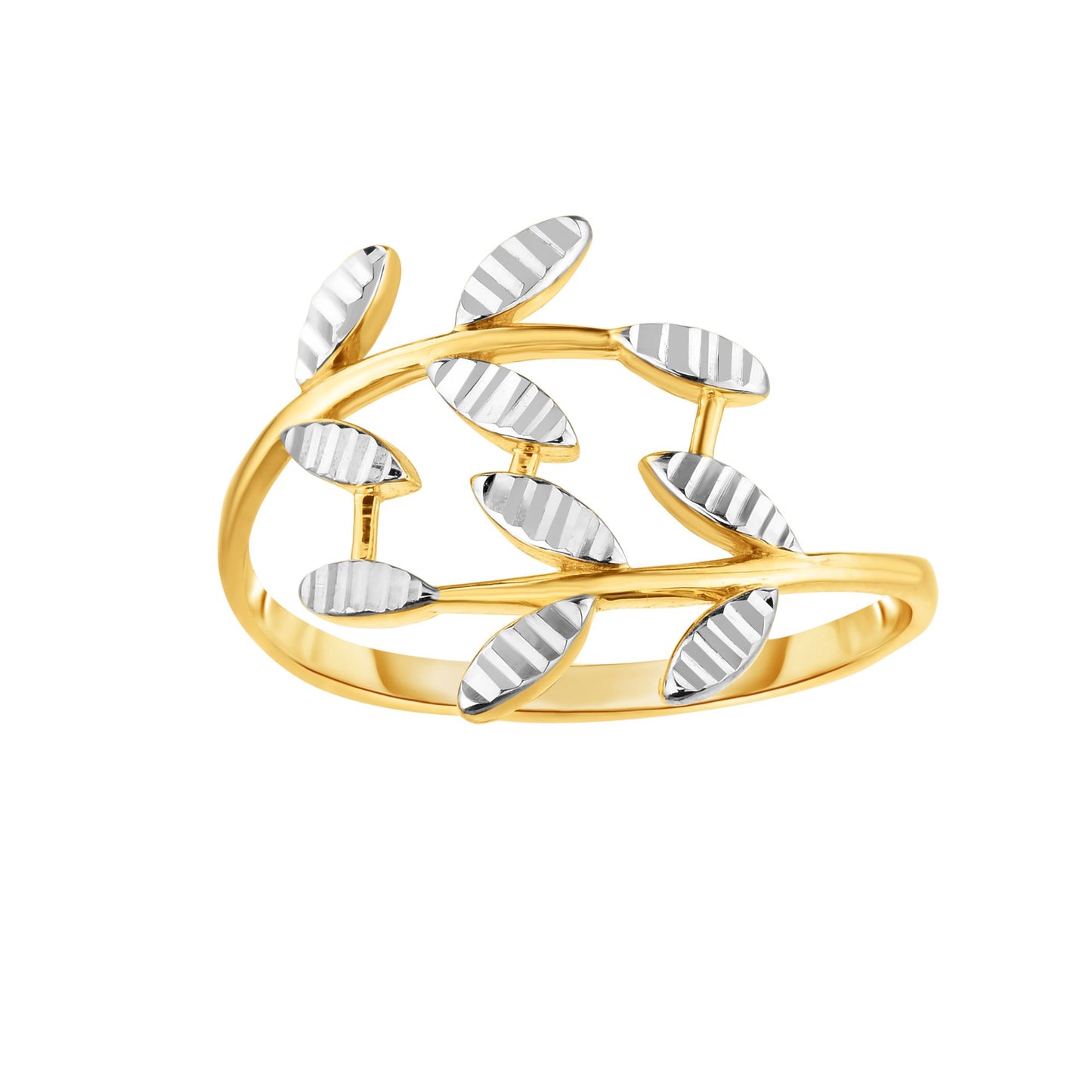 14K Gold Leaf Ring