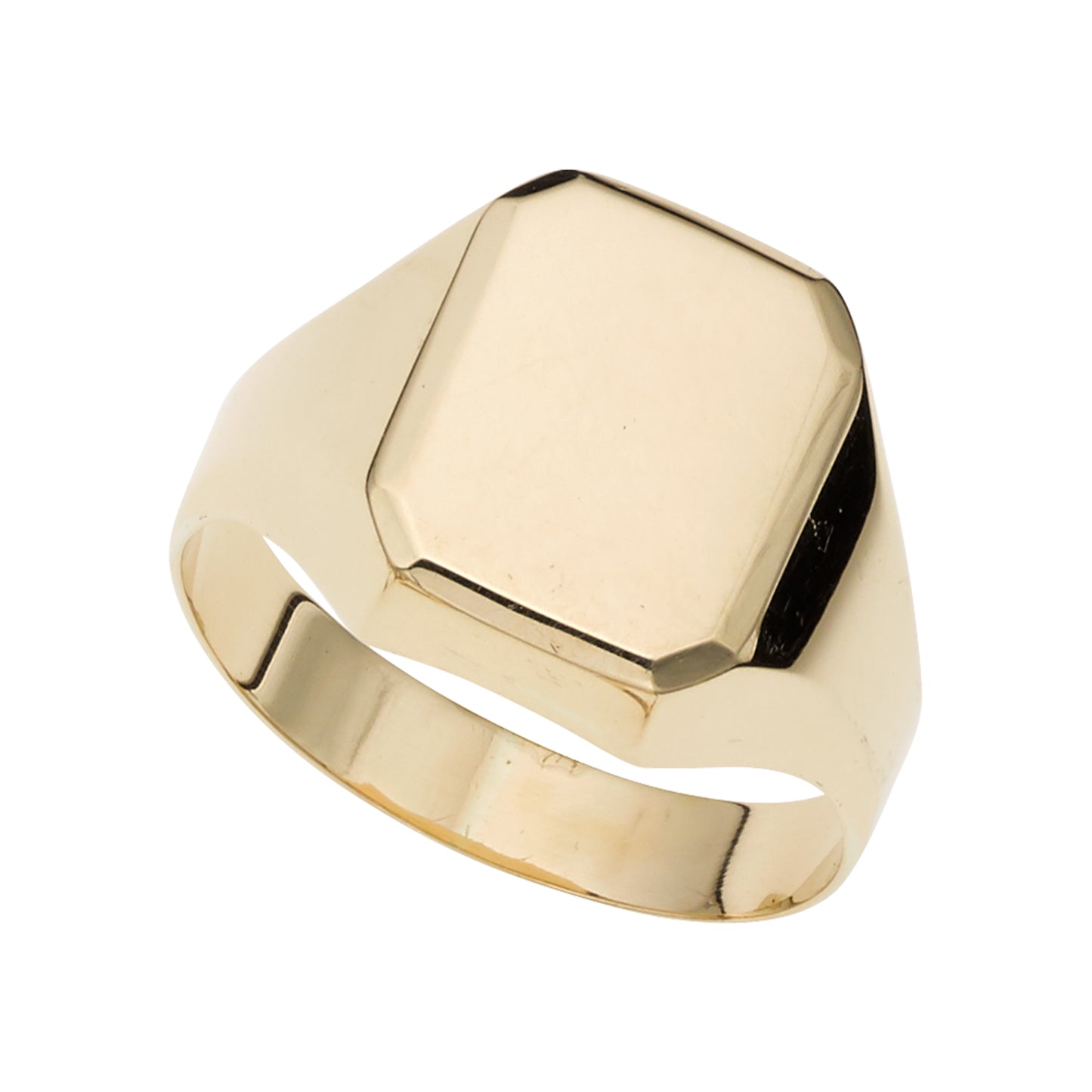 14K Gold Polished Rectangular Signet Ring