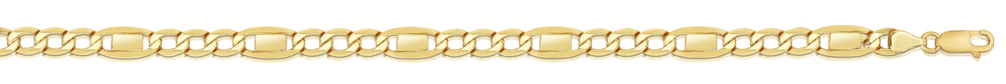 14K Gold 6.4mm Figaro Bar Link Chain