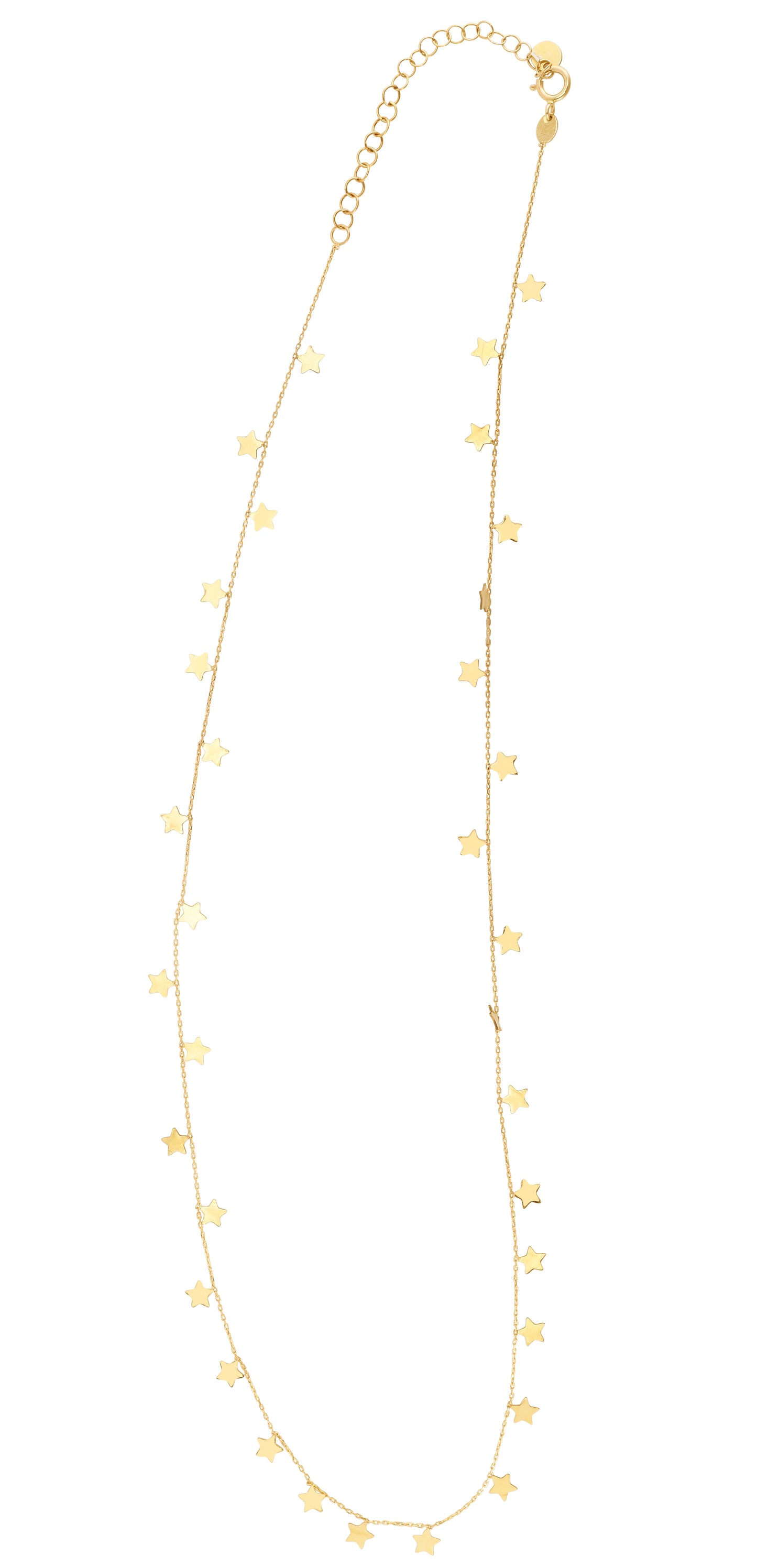14K Gold Dangling Stars Necklace