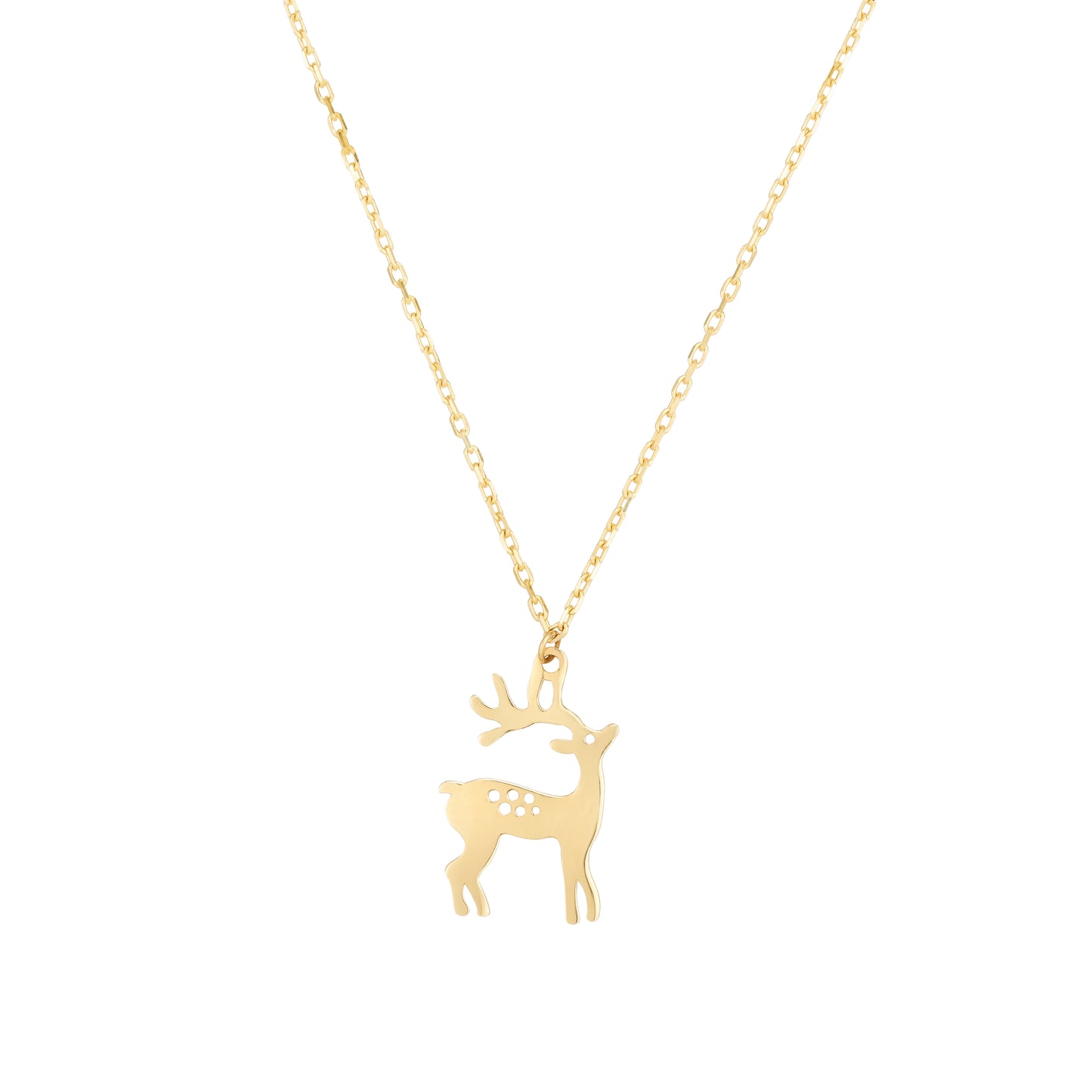14K Gold Reindeer Necklace