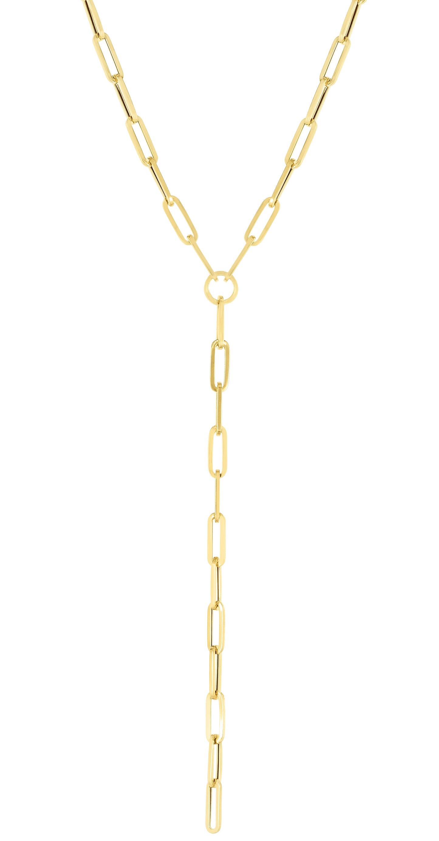 14K Lariat Paperclip Y-Necklace