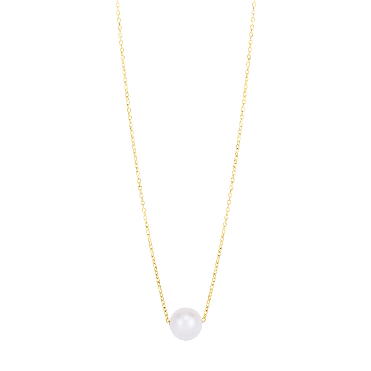 14K Pearl Necklace Solitaire necklace