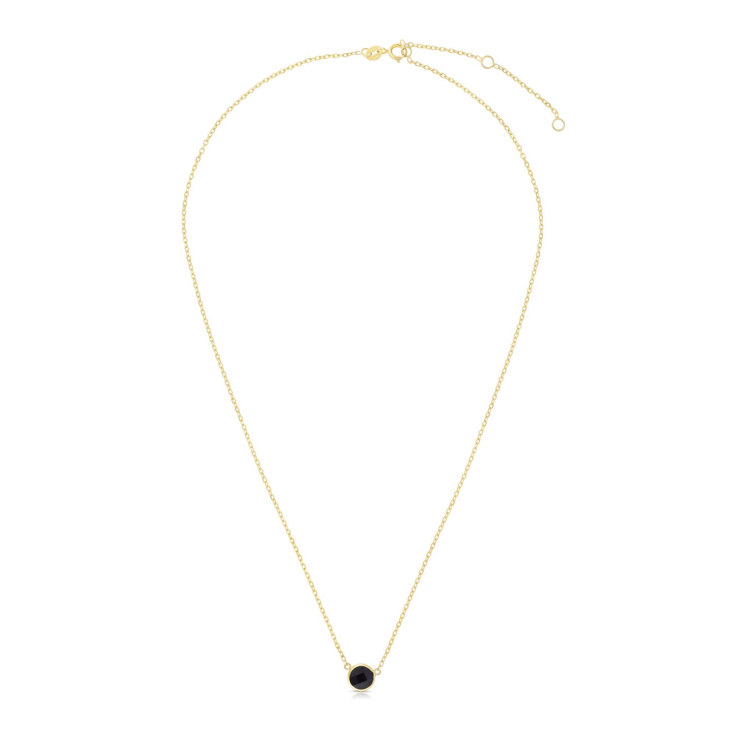 14K Gold & Onyx Solitaire Necklace