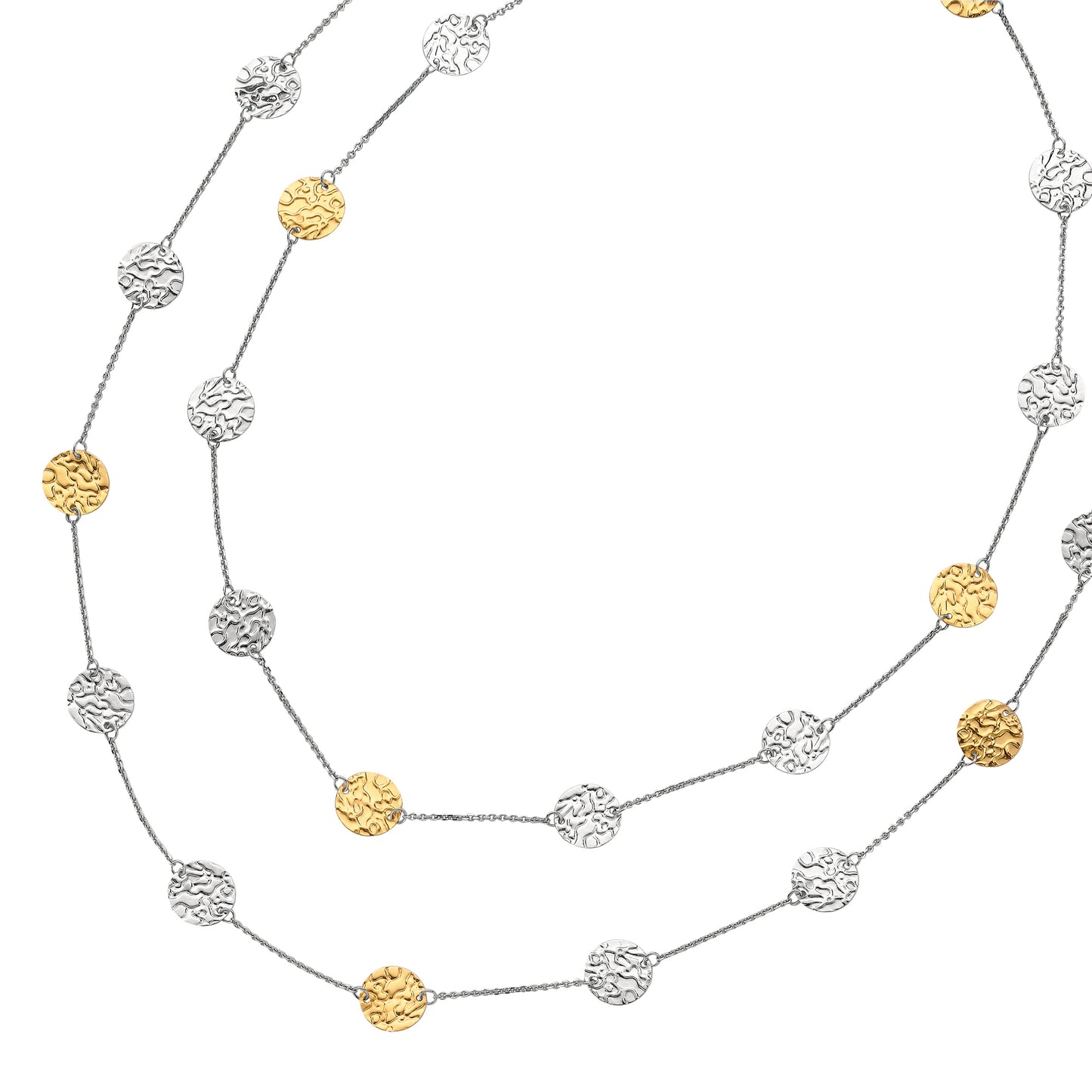 14K & Silver Coined Necklace