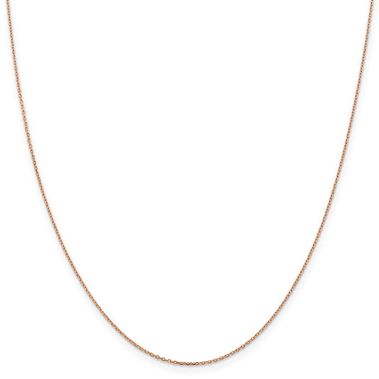 14k Rose Gold 1.0mm D/C Cable Chain