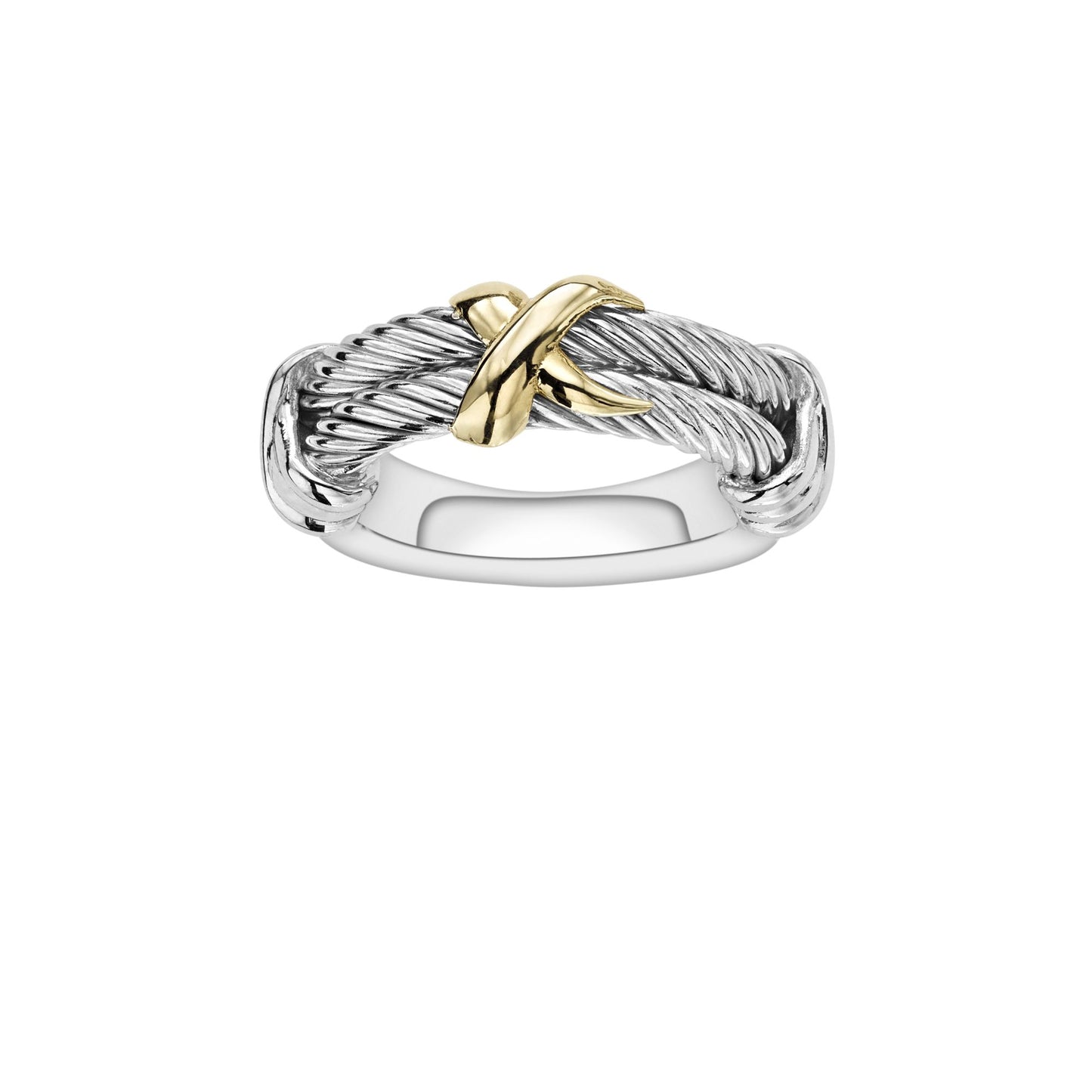 Silver & 18K Italian Cable Ring
