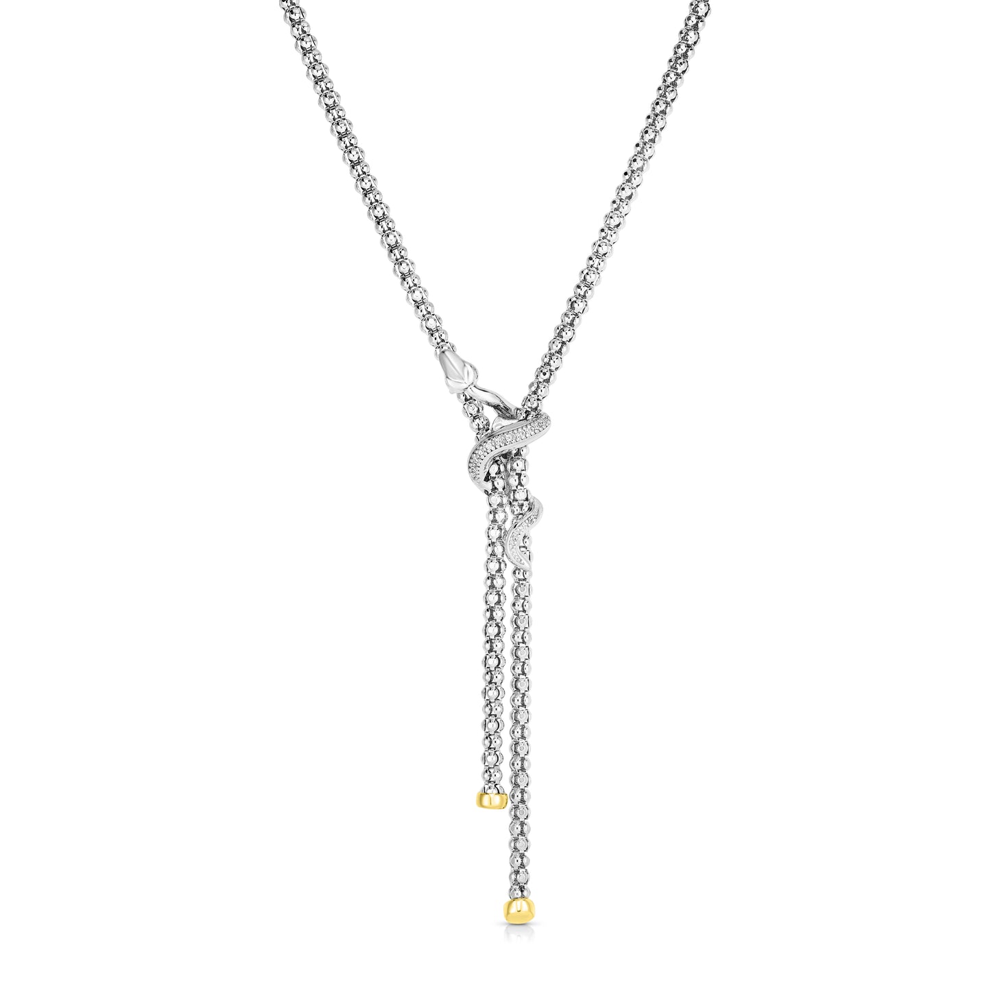Sterling Silver & 18K Gold Il Serpente Popcorn Diamond Necklace