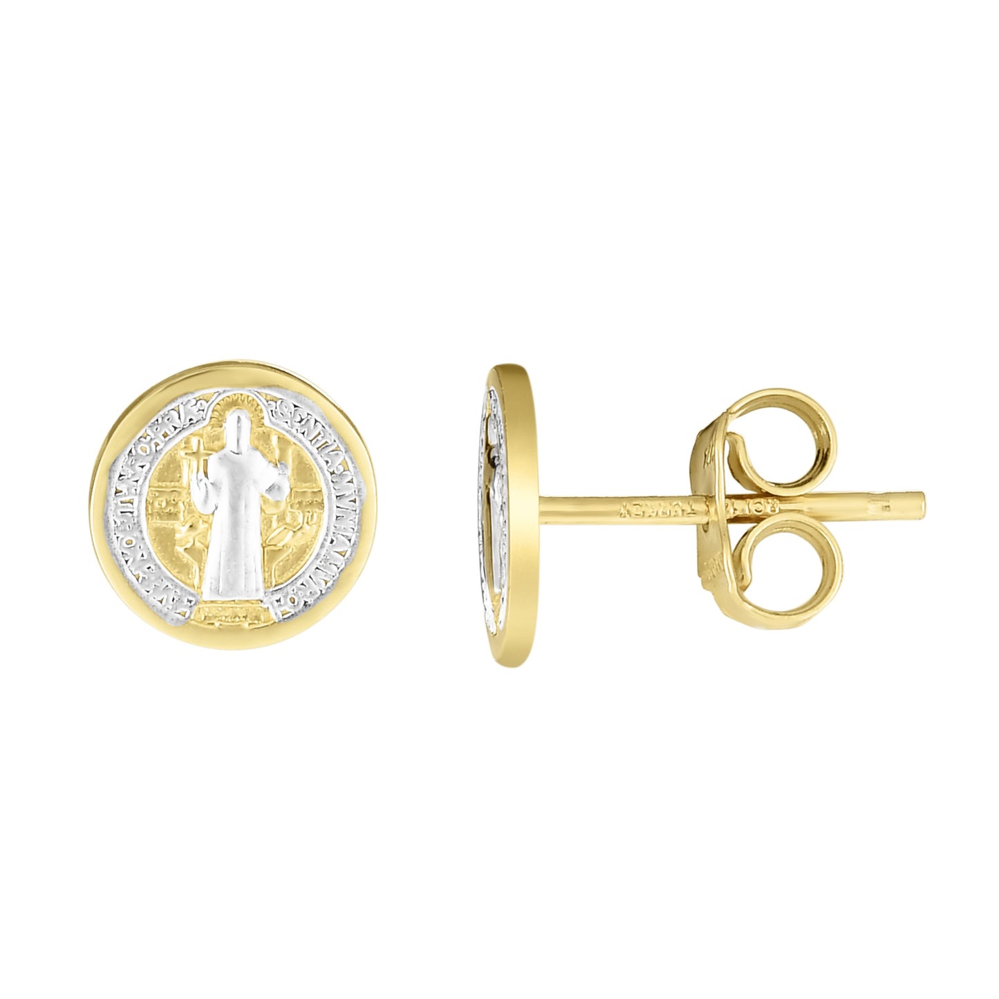 14K Gold Guadalupe Religious Stud Earring