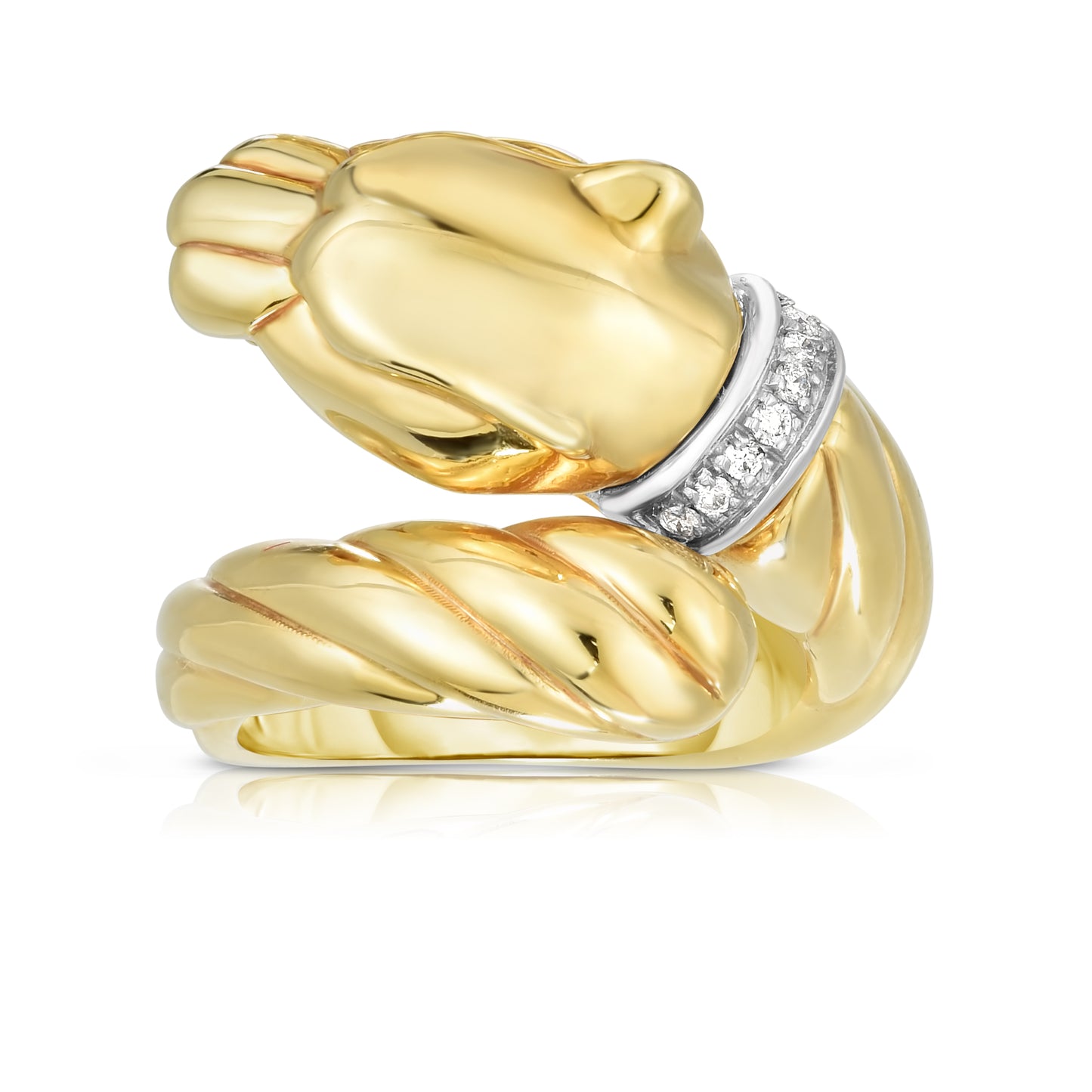 14K Gold Diamond Panther Ring