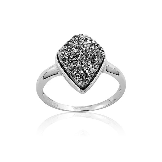 (SPECIAL ORD) Sterling Silver Gray Druzy Ring