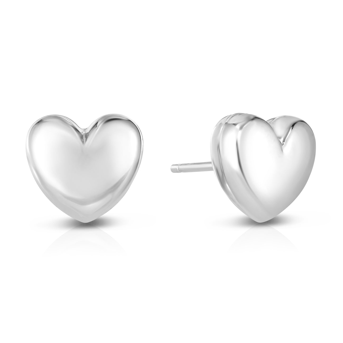14K Gold Large Polished Heart Post Earring