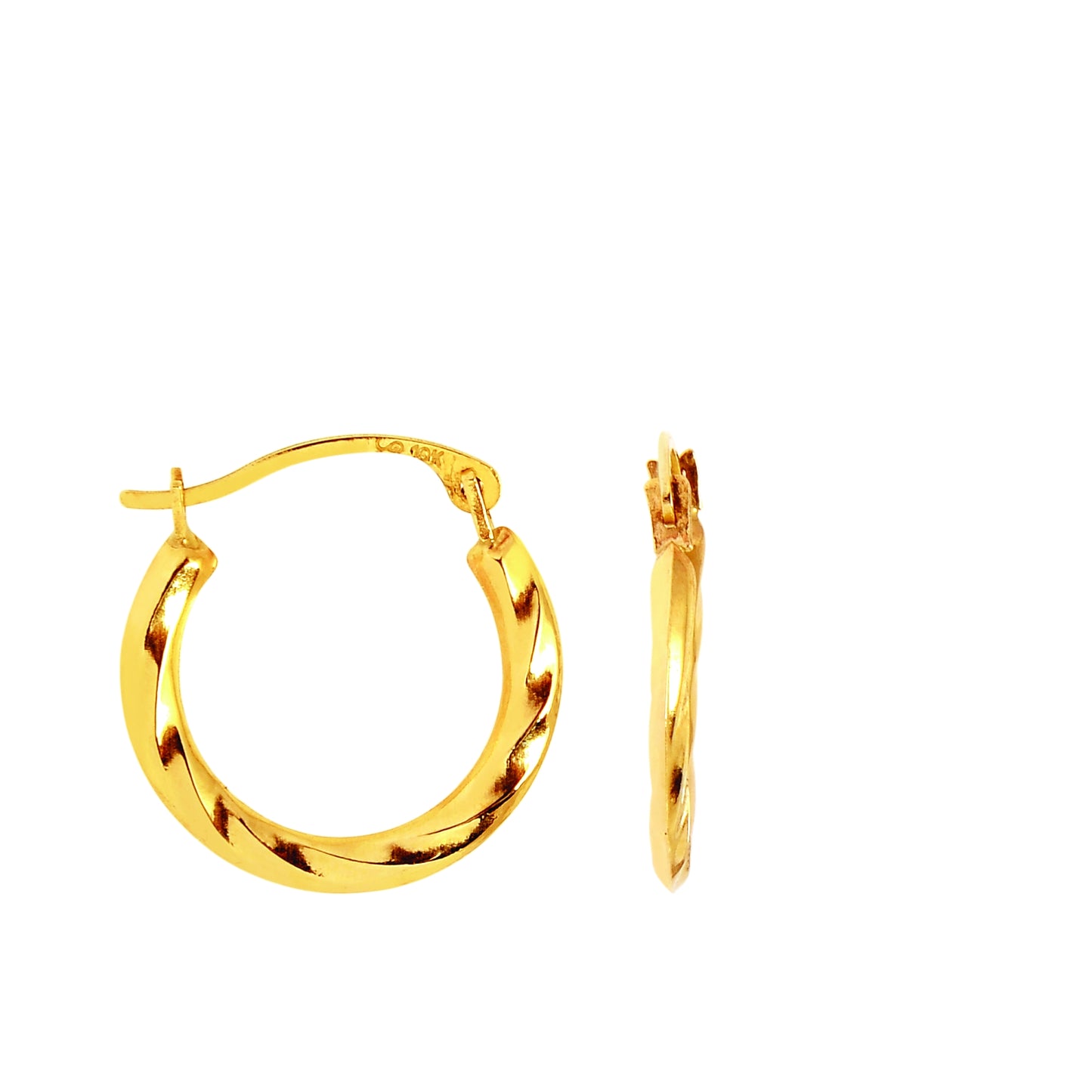 10K Gold Mini Twist Hoop Earring