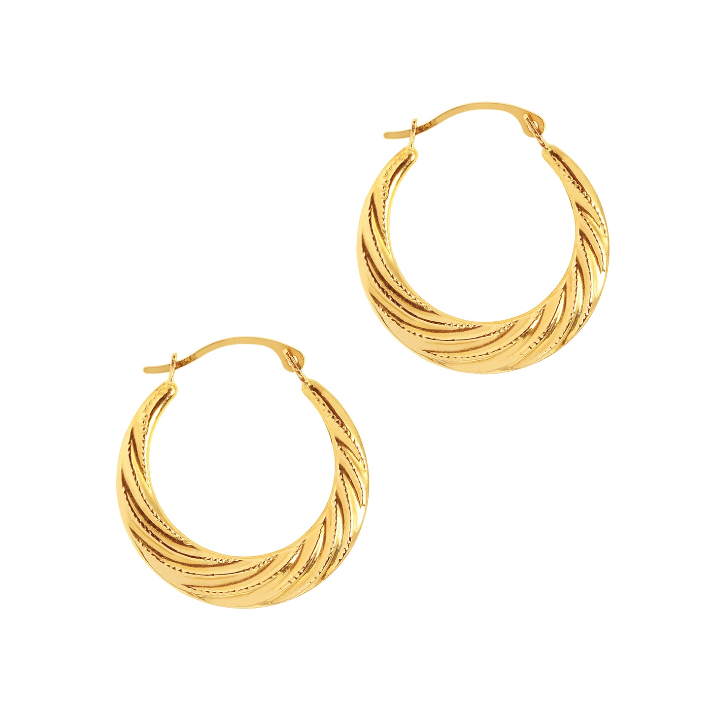 10K Gold Round Graduated Twist Hoop Earring