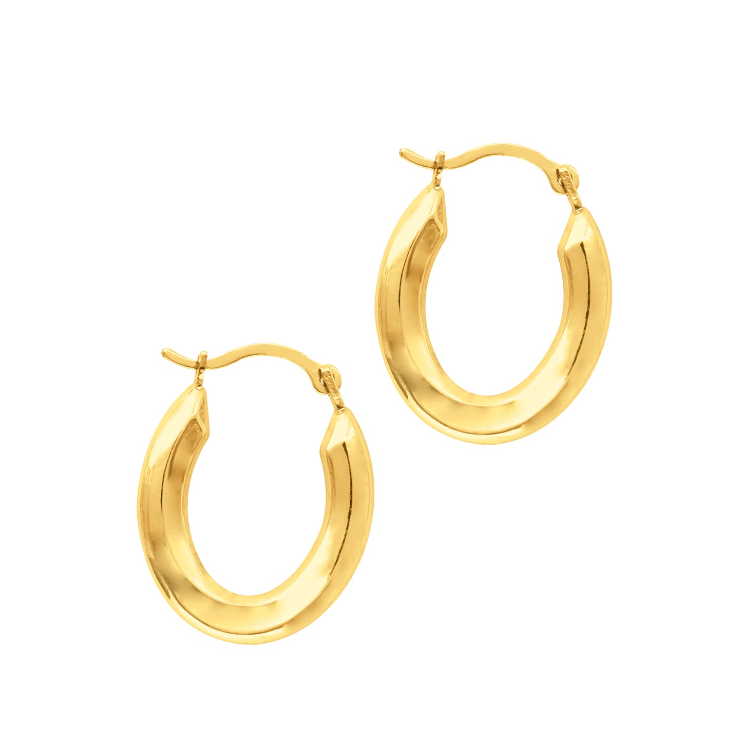 10K Gold Medium Oval Hinged Hoop Earring