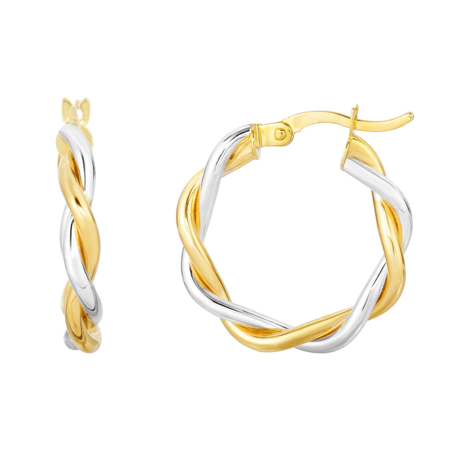 10K Gold Polished Twist Hoop Earring